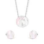 Conjunto Colar e Brincos de Concha Redonda