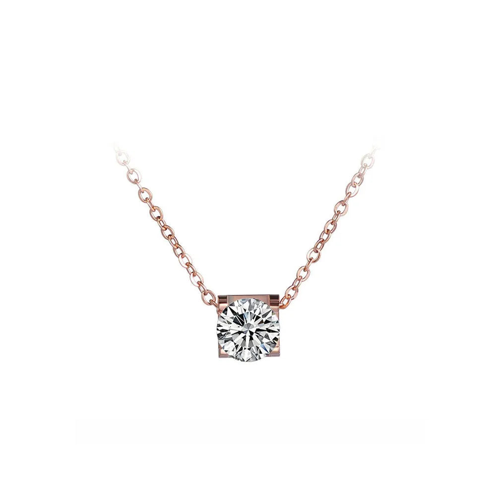 Conjunto Clássico Brilhante Zirconia Brincos e Colares