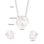 Conjunto Colar e Brincos de Concha Redonda