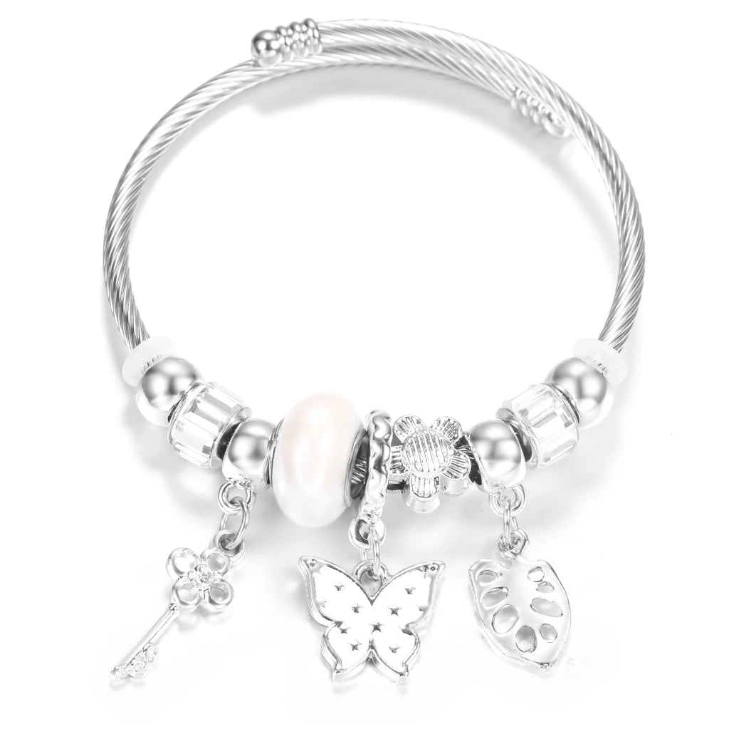 Pulseira de Aço Inoxidável Frisada