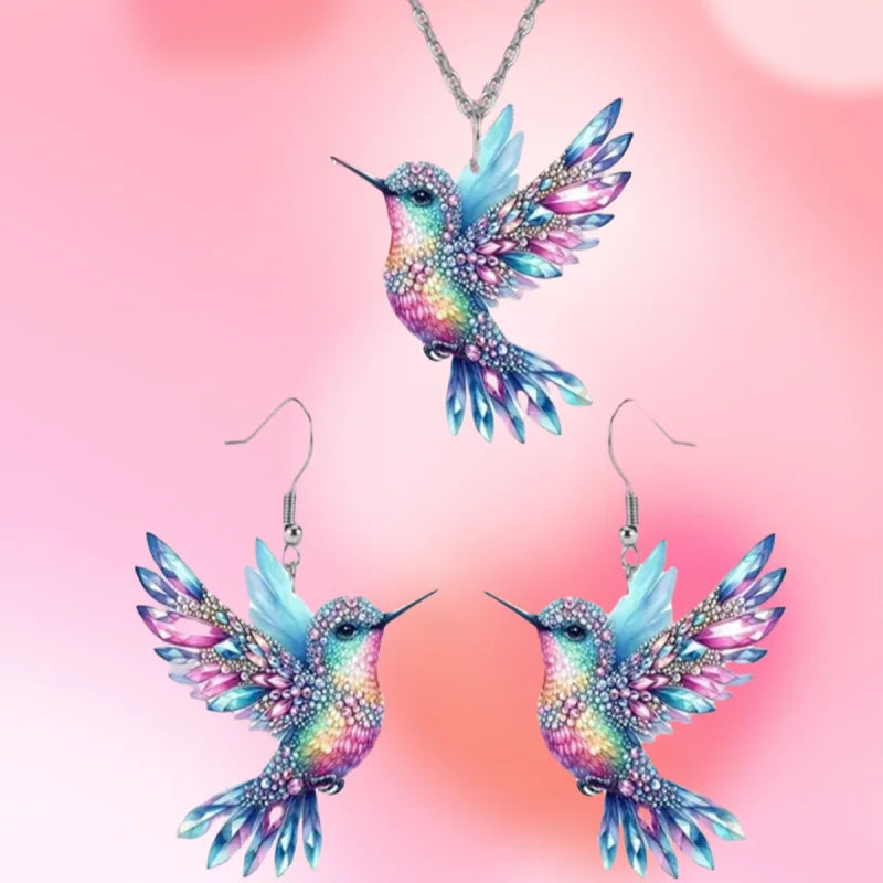 Conjunto de Brincos de Colar de Pássaro