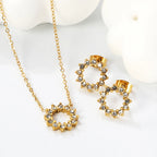 Conjunto Redondo Zircônia Colar e Brinco