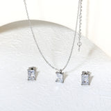 Conjunto Pingentes e Brinco Retangular