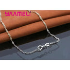 Promotion 925 Sterling Silver Color Jewelry Set Geometric Austrian Crystal Rhinestone Necklace Earring Women Wedding Engagment