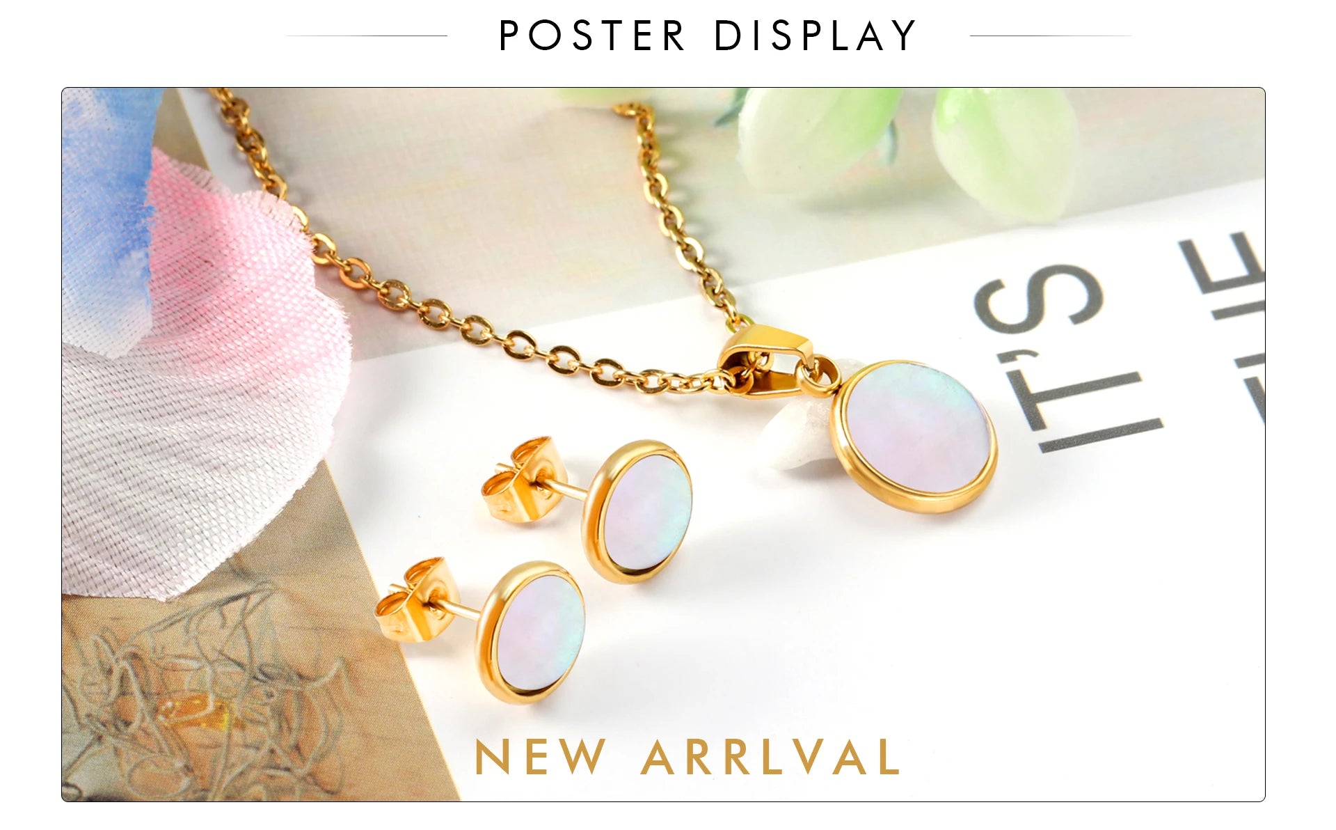 Conjunto de Jóias de Concha Branca