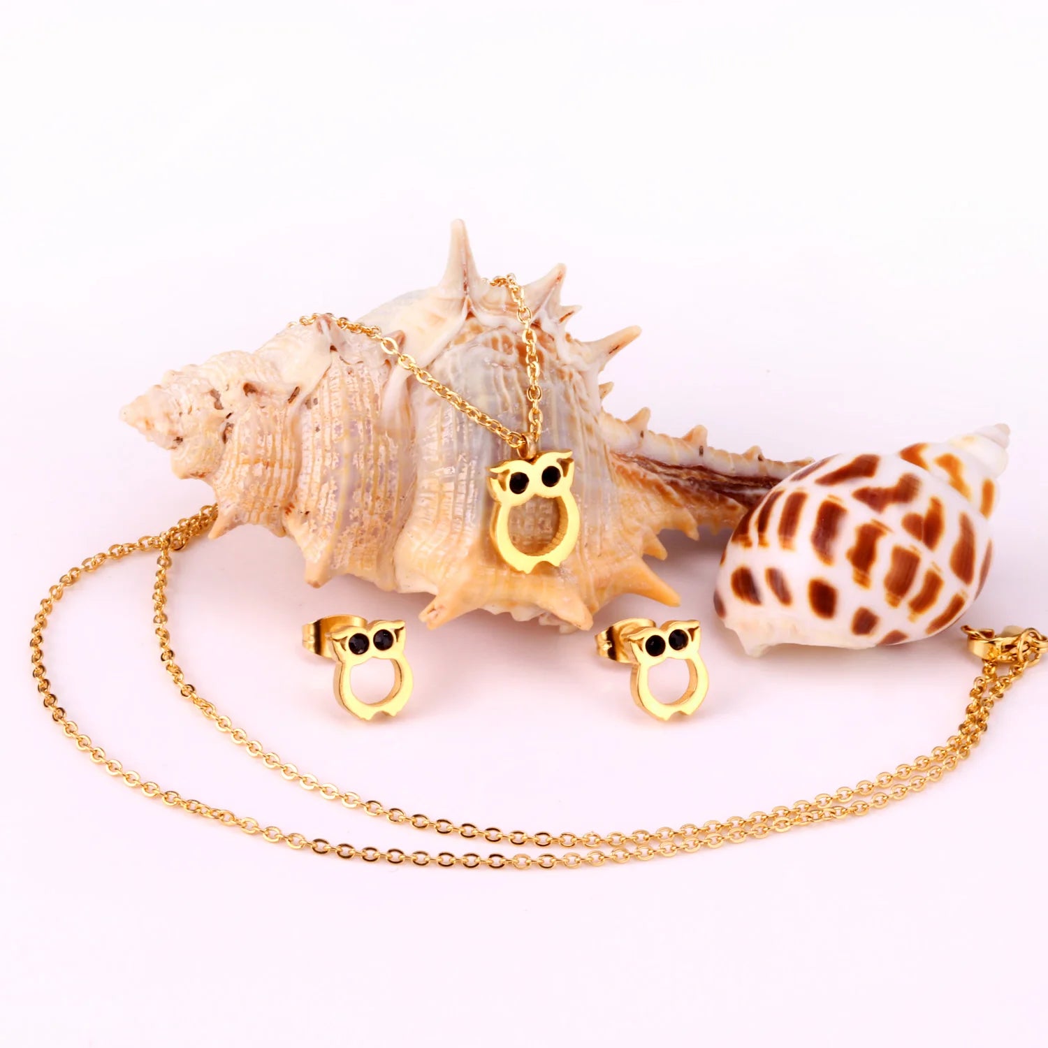 Conjuntos de Brincos com Pingentes de Zircônia Coruja