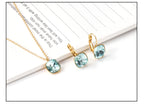 Conjunto de Brincos e de Colar Feminino de Zircônia Cúbica