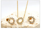 Conjunto Redondo Zircônia Colar e Brinco