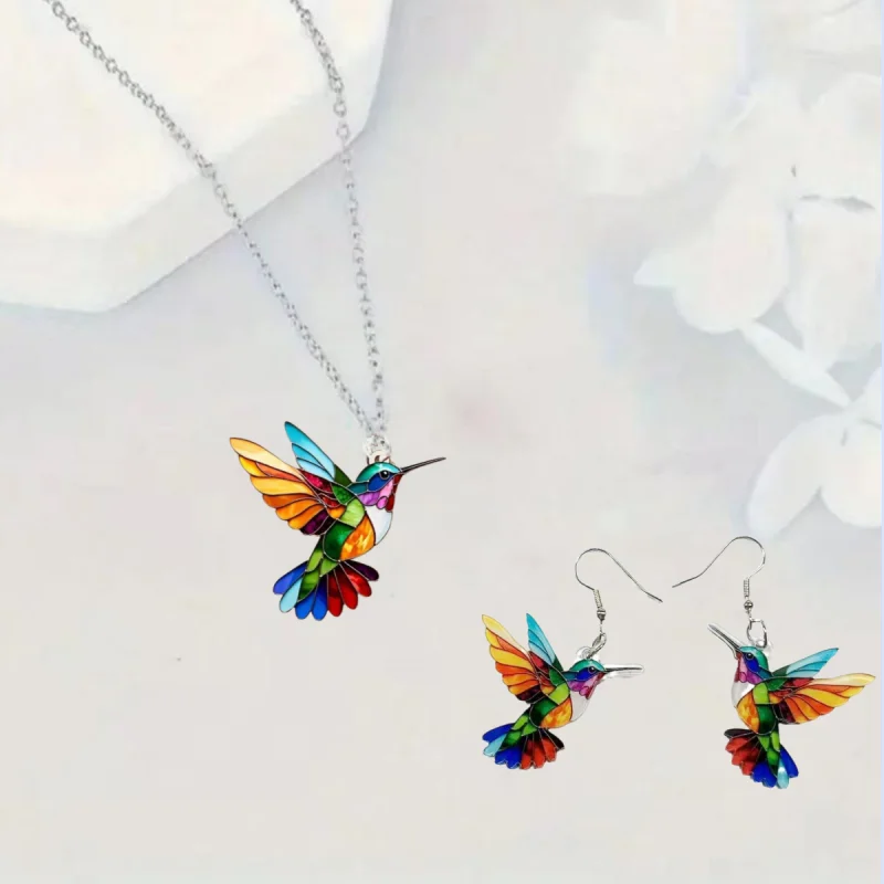 Conjunto de Brincos de Colar de Pássaro