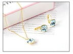 Conjunto de Brincos e de Colar Feminino de Zircônia Cúbica