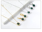 Conjunto Colar e Brinco Redondo Zircônia Cúbica