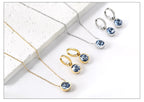 Conjunto Colar e Brinco Redondo Zircônia Cúbica