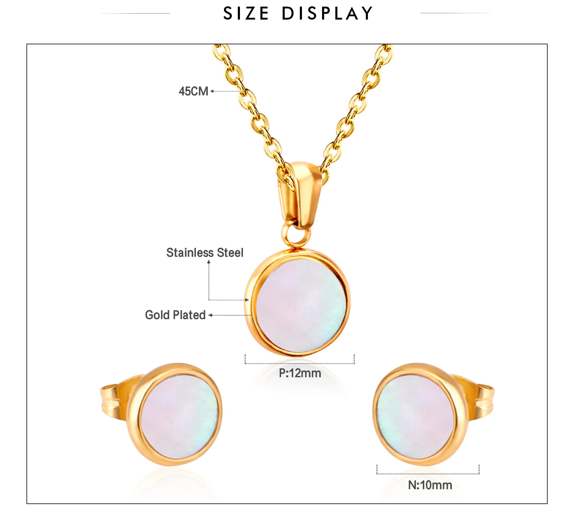 Conjunto de Jóias de Concha Branca