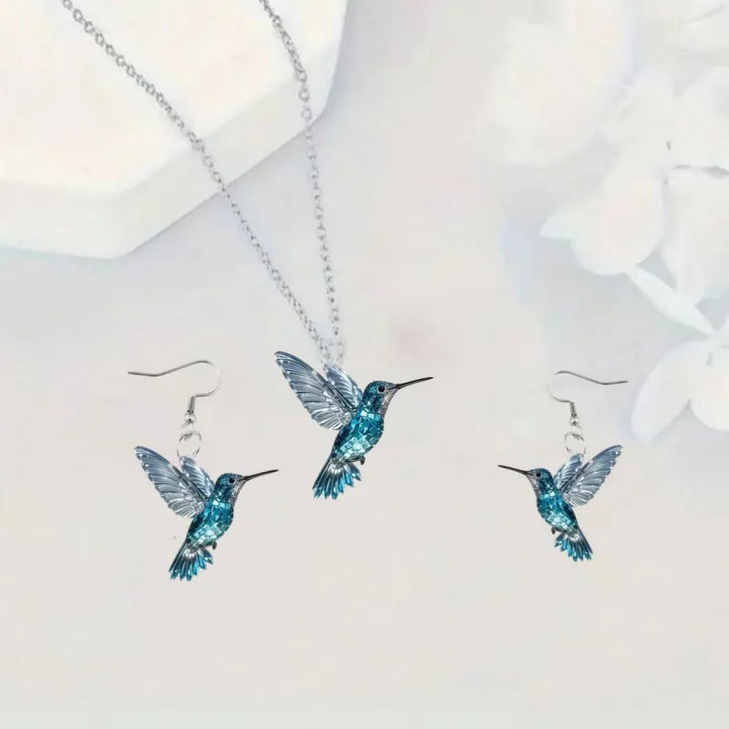 Conjunto de Brincos de Colar de Pássaro