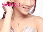 Pure Jewelry Set Simple 925 Sterling Silver Color White Pink Water Drop Opal Cat Eye Stone Pendant Necklace/Hook Earrings/Chain