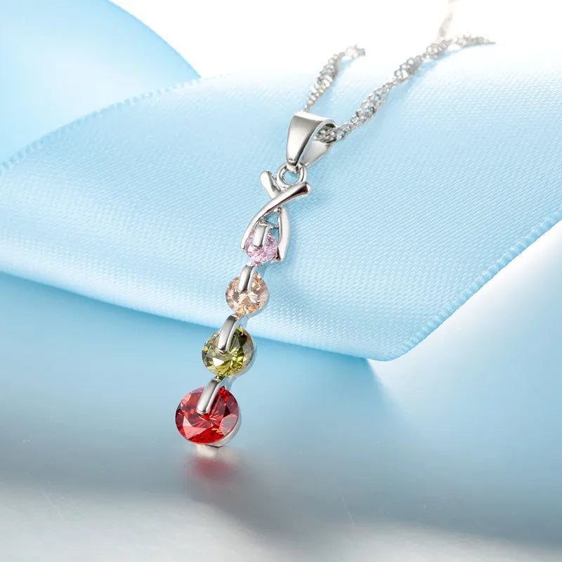 925 Sterling Silver Color Bridal Jewelry Sets Fashion Jewelry Beads CZ Cubic Zirconia  Women Girls Engagement Anniversary