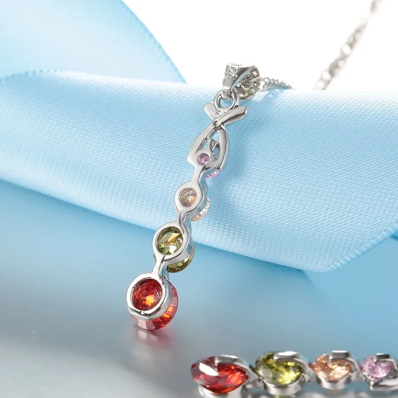925 Sterling Silver Color Bridal Jewelry Sets Fashion Jewelry Beads CZ Cubic Zirconia  Women Girls Engagement Anniversary