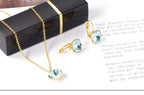 Conjunto de Brincos e de Colar Feminino de Zircônia Cúbica