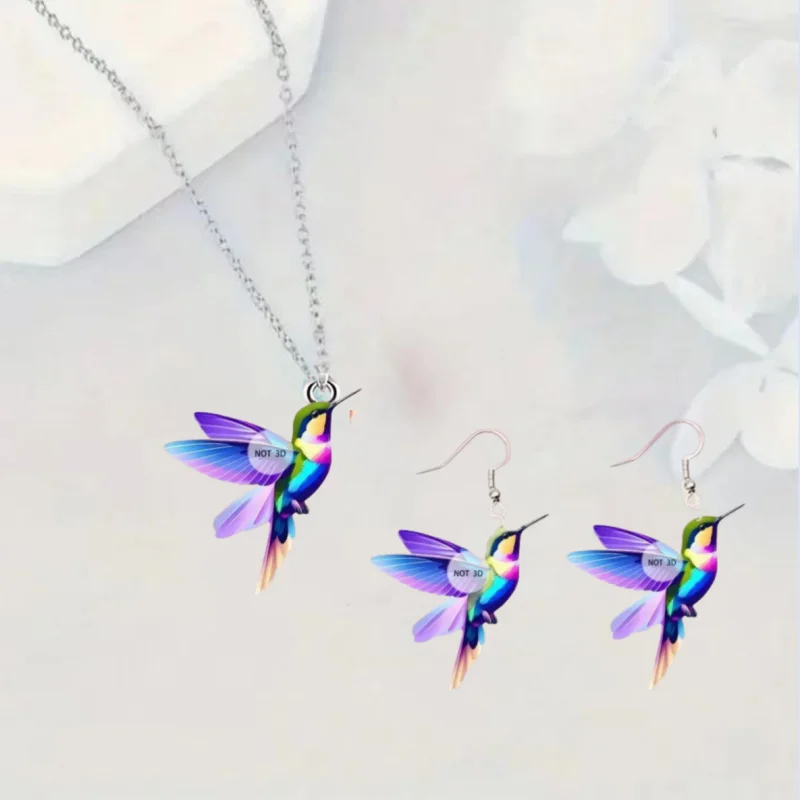 Conjunto de Brincos de Colar de Pássaro