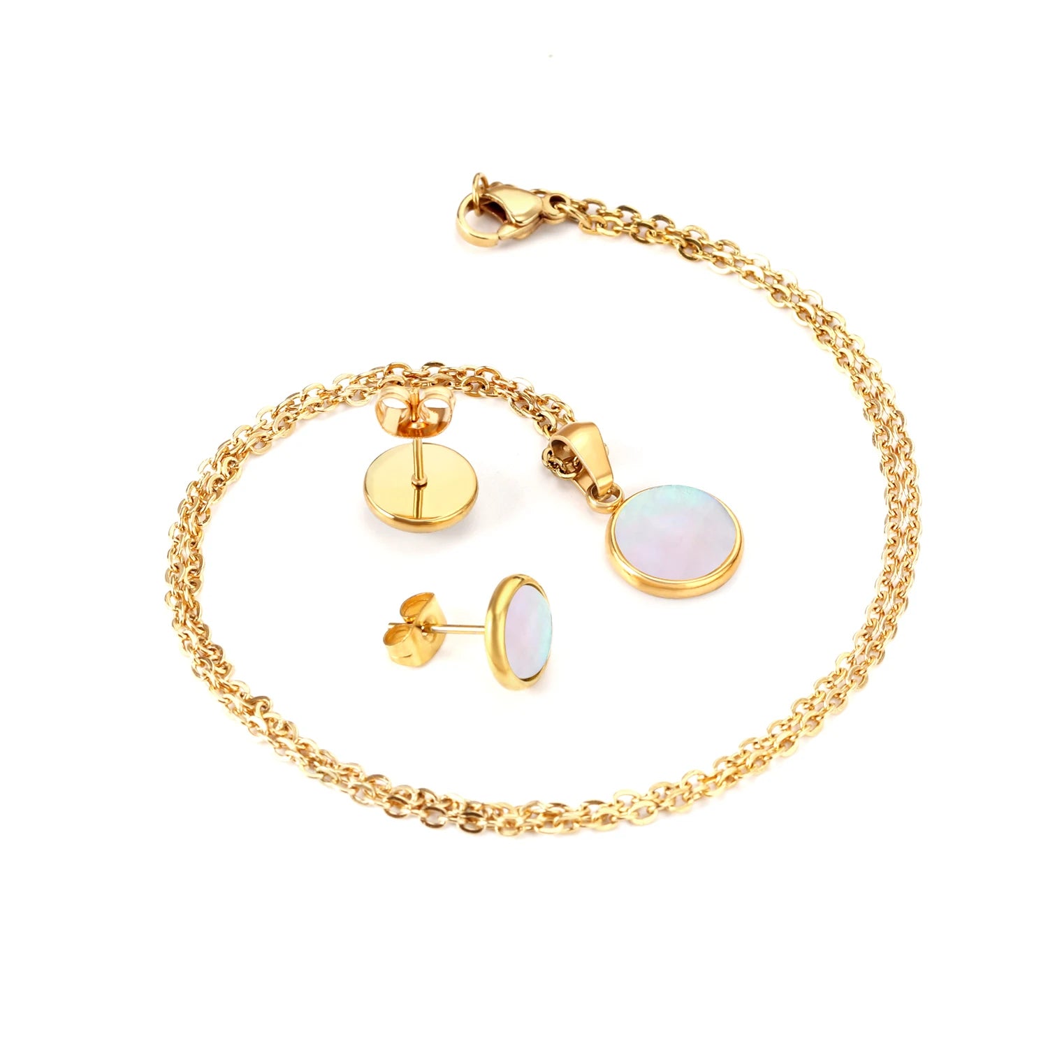 Conjunto de Jóias de Concha Branca