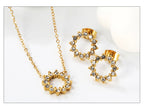 Conjunto Redondo Zircônia Colar e Brinco