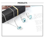 Conjunto de Brincos e de Colar Feminino de Zircônia Cúbica