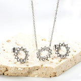 Conjunto Redondo Zircônia Colar e Brinco